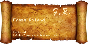 Frass Roland névjegykártya