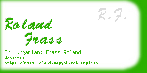 roland frass business card